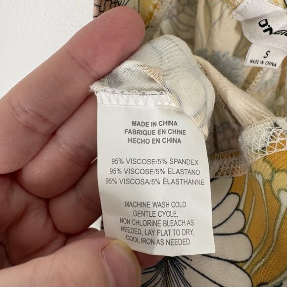 O’Neill Women S Yellow Boho Beach Retro Y2K Daisy Belle Floral Flare Pants NWT - Picture 12 of 13